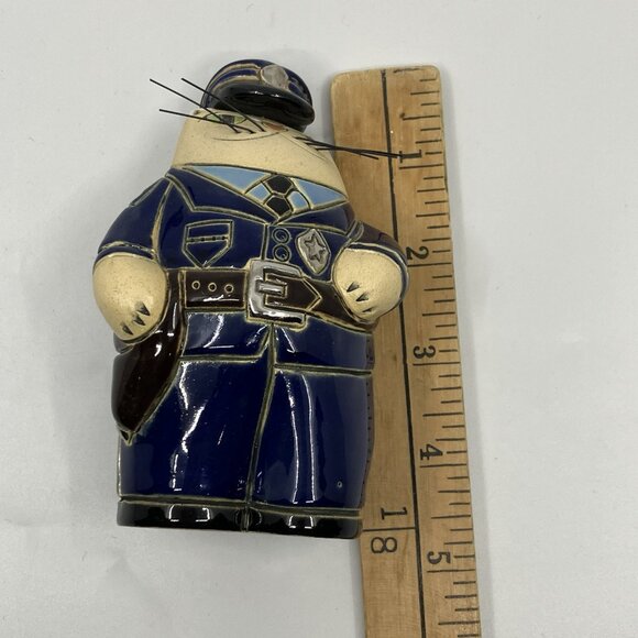 Vintage Olga Artesania Rinconada Pottery Cat Kitty Police Figure 4.5" 1994 - Picture 8 of 8